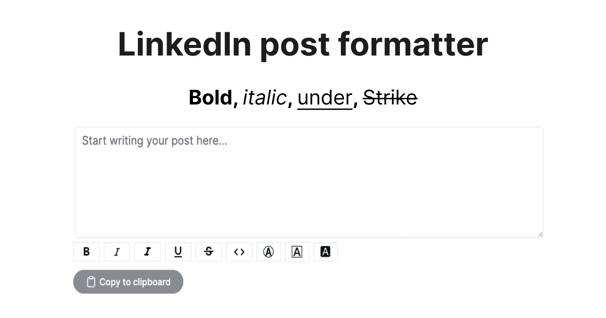 Linkedin Post Formatter